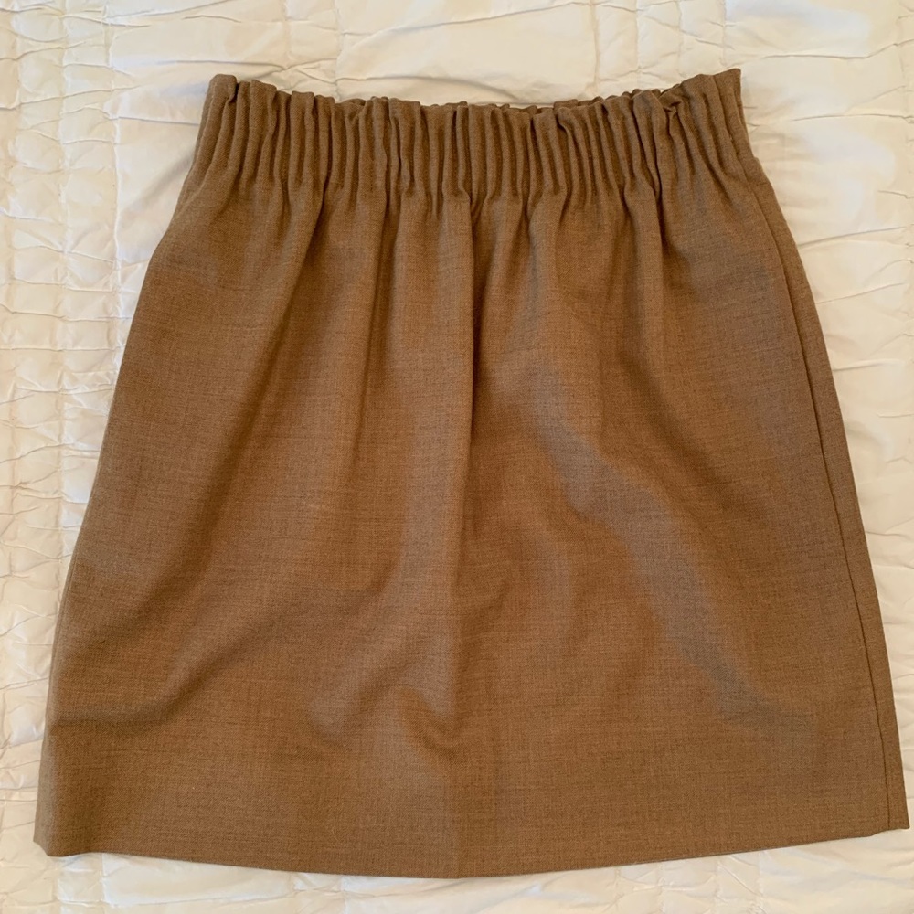 J. Crew brown paper bag skirt.